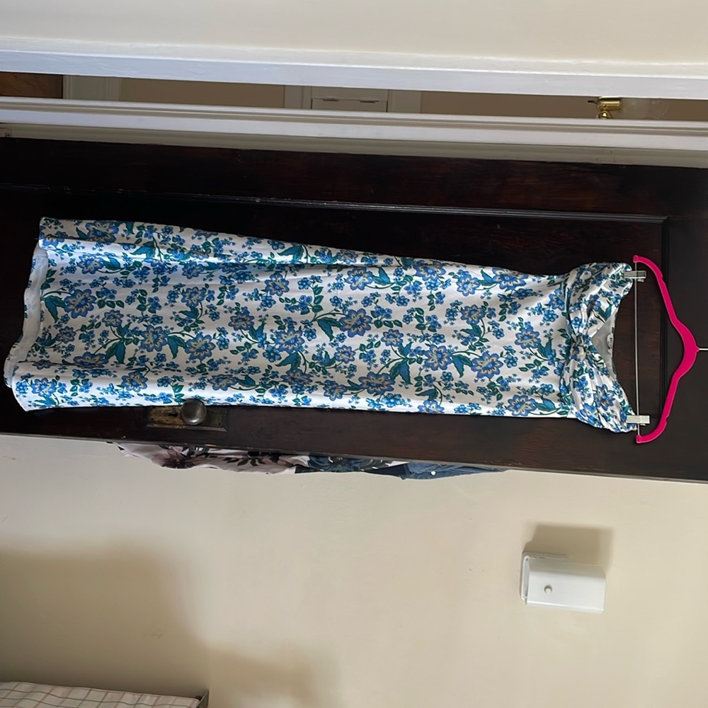 Beginning boutique “Ashley blue floral formal maxi dress”